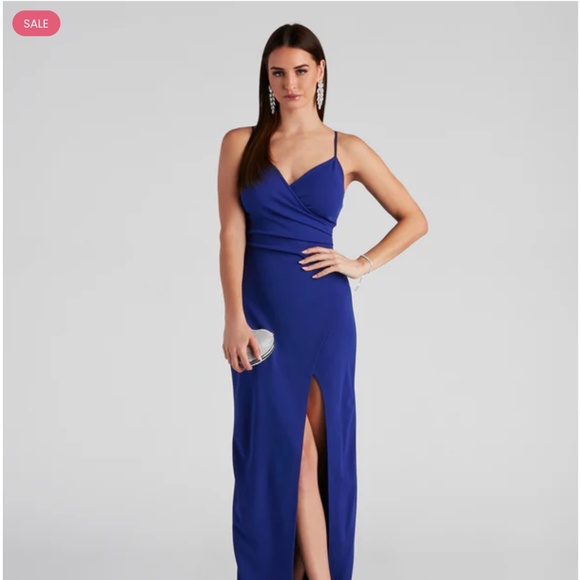 Windsor Sasha Formal High Slit Wrap Dress - Picture 1 of 6